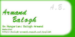 armand balogh business card